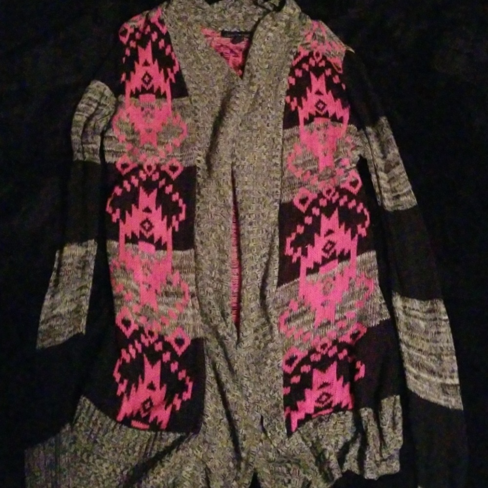 Aztec print cardigan
